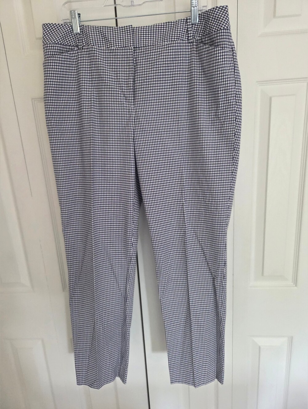 Talbots Woman Navy and White Gingham Dress Pants